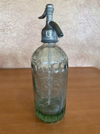 Antique Forlanoh Rivadavia Austria Glass Embossed 14 Seltzer Bottle