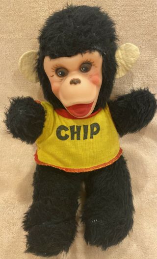 Vintage Chip Aka Zip Zippy Monkey Chimp Stuffed Animal Rushton