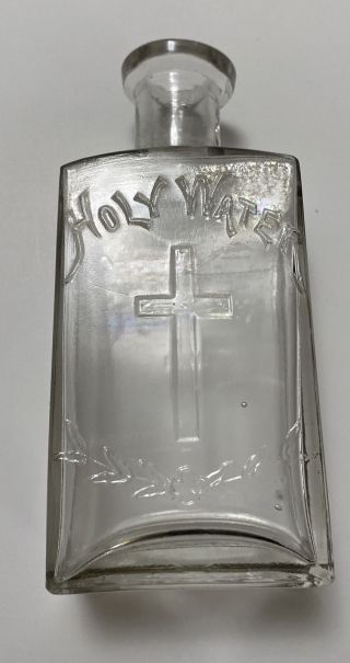 Rare Antique Vintage Fr.  Pustet & Co.  Glass Holy Water Bottle Ny & Cincinnati