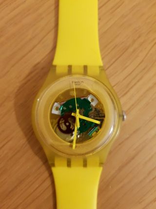 Rare Vintage Swatch " Gent Suoj100 Yellow Lacquered " 2012.