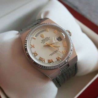 Rolex Day Date Oysterquartz 18k White Gold Watch Vintage Buckley 36mm Rare