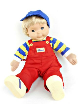 My Buddy Doll Vintage Hasbro 21 " Blond Hair Red Overalls Blue Eyes