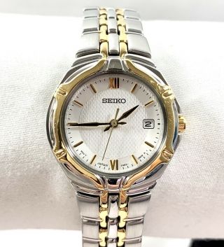 Vintage Seiko Gold & Silver Ss 7n82 - 0at0 Ladies Watch,  Battery,  Cond