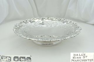 Rare George V Hm Sterling Silver Pierced Fruit Dish Or Tazza 1927