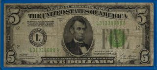 1928 - B $5 Frn ( (rare - San Francisco))  Evenly Circulated L31338688a