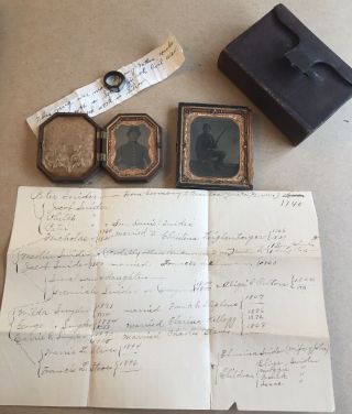 Rare Indiana - Iowa Civil War Soldier Photographs,  Bible & Ring Jeremiah Snyder