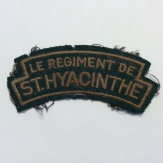 Rare Ww2 Canada Army Le Regiment De St Hyacinthe Shoulder Flash Patch 4”