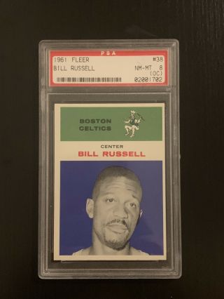 1961 Fleer 38 Bill Russell Psa 8 (oc) Hof Celtics Vintage Rare