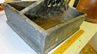 Vintage Antique Wooden Tool Box Caddy Tote Handmade Primitive Toolbox 2