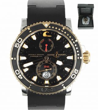 Rare Ulysse Nardin Maxi Marine Two - Tone Diver 18k Gold Stainless 42.  7mm 263 - 33