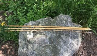 Vintage Three Piece Bamboo Cane 12 Foot Fishing Pole Cain Flipping Jigging Rod