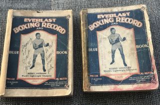 " Very Rare 1922 & 1923 Everlast Boxing Record Book " - 98 Years Old " - Cond.