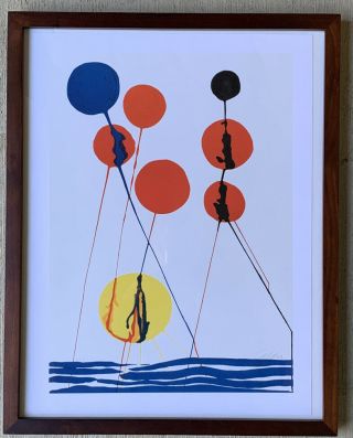 Alexander Calder Color Lithograph " Balloons " Rare Limit.  Ed.  Hand Signed