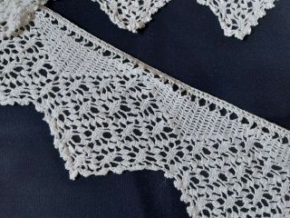 Antique Vintage Handmade Crocheted Lace,  Trim Edging 76 " X4.  5 "