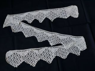 ANTIQUE Vintage Handmade Crocheted Lace,  Trim Edging 76 