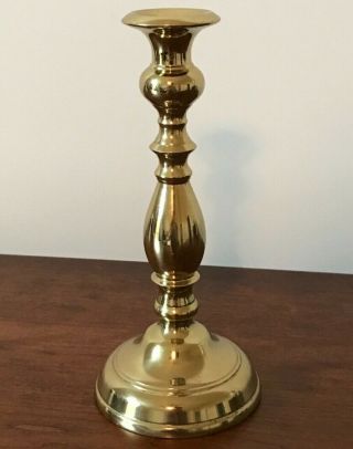 Antique 8 " Tall Virginia Metalcrafters Brass Tulip Candle Stick Holder 3015