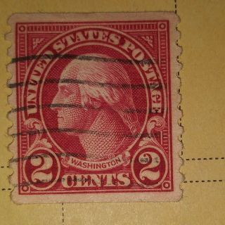 George Washington 2 Cent Stamp Strate Edge On Top And Bottom Rare
