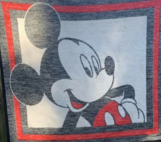 Vtg Biederlack Blanket Throw Mickey Mouse Usa Made Disney Fleece 55 X 50 1980s