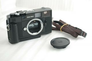 " Rare " Zeiss Ikon Zm M - Mount 35mm Rangefinder Film Camera Black Grip 3998