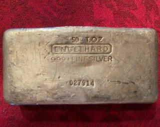 Rare Engelhard 50 T.  Oz Silver Bar Tier 1