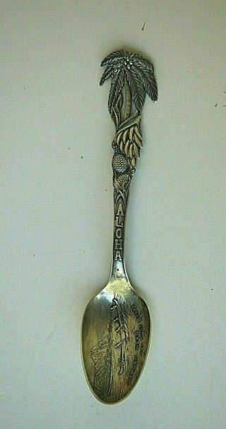 Antique Diamond Head Hawaii Culman Aloha Sterling Silver Souvenir Spoon