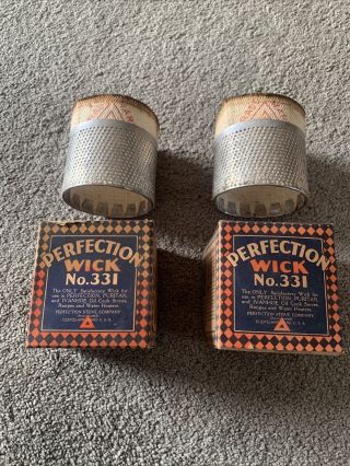 2 - Vintage Perfection No.  331 Heater Wicks - Nos Cleveland Oh Usa