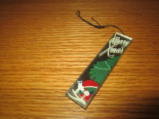 Vintage Antique Hand Painted Double Sided Mirror Christmas Ornament Rocking Hors