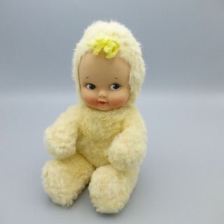 Vintage Knickerbocker Rubber Face Plush Baby Doll Toy Pixie Christmas Snow Baby