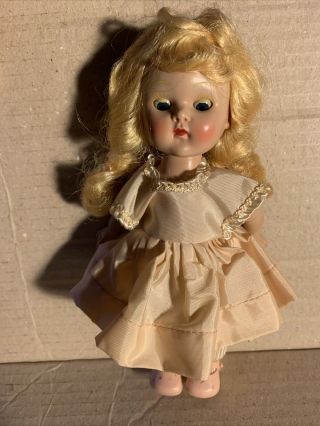 Vogue Vintage Ginny Doll Pink Dress & Shoes 7 1/2” Head Turns When Legs Move