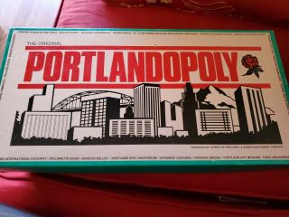 Vintage Rare Portlandopoly Oregon 1991 Custom Made Board Game Monopoly Complete