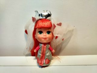 Vintage 1968 Mattel Liddle Kiddles Storybook Sweethearts Queen Of Hearts Doll