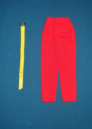 Vintage Barbie Fashion Pak Red Slacks W/ Yellow Belt 1962 - 1963