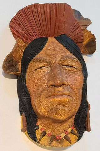 Bossons RARE Vintage Indian Chief Tecumseh Shawnee Head 2