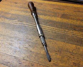 Antique Tools Hand Drill Bit Brace Rare Yankee 30 Spiral Push Drill Vintage ☆usa