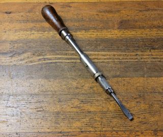 Antique Tools Hand Drill Bit Brace Rare YANKEE 30 SPIRAL Push Drill VINTAGE ☆USA 2