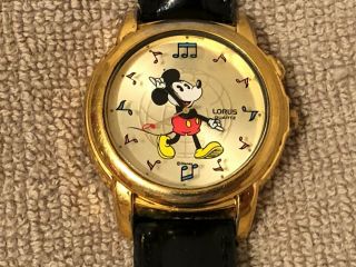 Vintage Lorus Mickey Mouse Disney Musical Watch - Musical Notes V621 0070