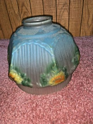 ANTIQUE Vintage HAND PAINTED GLASS SHADE for LIGHT FIXTURE 2