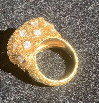 Vintage Cartier 18k Gold Diamond Cocktail Ring Rare Floral Wire Loop Design