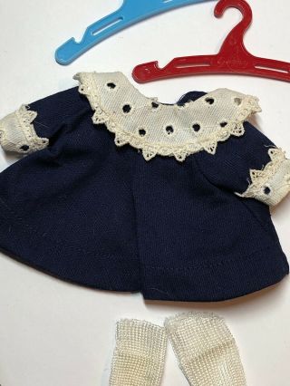 7” Vintage Vogue Ginny Doll Navy Blue Coat/Dress W/Hat Shoes Socks A 3