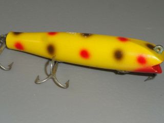 Vintage Fishing Lure Wooden Creek Chub Darter Series 2014 Yellow Spotted C.  1924