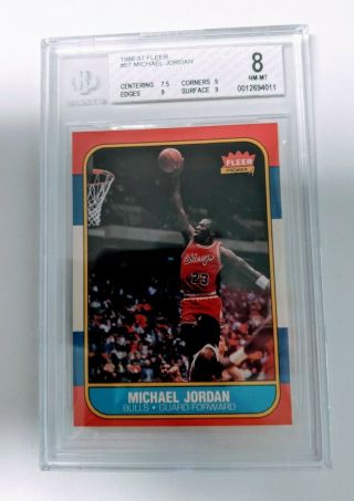 1986 Fleer Michael Jordan Rookie 57 Bgs 8 Rare Subs 9 - 9 - 9 - 7.  5 / Psa 9 ?