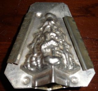 Primitive Antique Vintage Tin Style Christmas Tree Chocolate Mold Approx 4 Inch