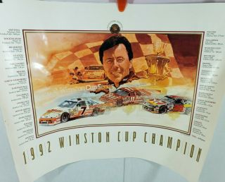 Rare Vintage 1992 Alan Kulwicki Winston Cup Champion 26 " X 21 " Collector 