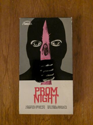 Prom Night Vhs (1987) Slasher Horror Jamie Lee Curtis Rare Mca Rainbow