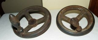 Two Antique Steel Lathe Hand Reels Look Read