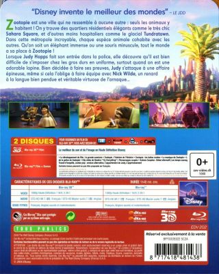 Disney Zootopie (Zootopia) STEELBOOK RARE 2 - Disc Blu - ray from FRANCE 3