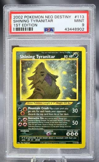 Shining Tyranitar 113/105 Psa 9 2002 Pokemon Neo Destiny 1st Edition