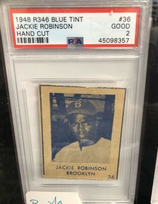 Jackie Robinson 1948 Blue Tint R346 Rc Rookie Psa 2 Good Rare Compared To Leaf