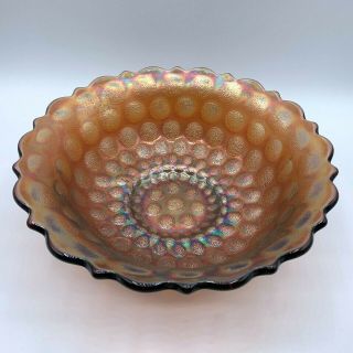 Antique Fenton Amethyst Carnival Glass Stippled Dot Bowl