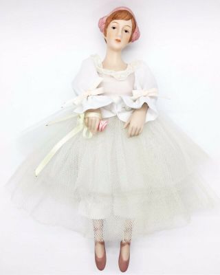 Vintage 9” Ballerina Porcelain Doll